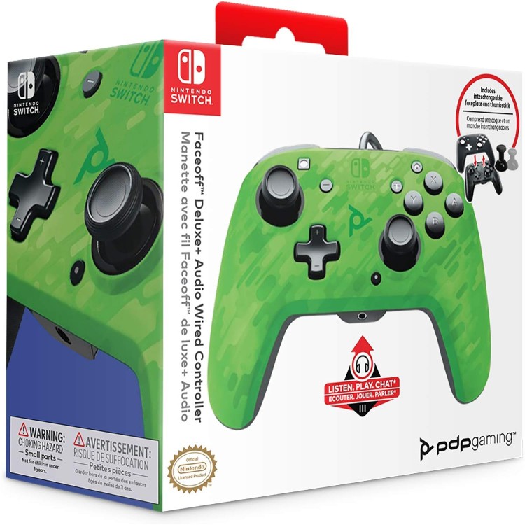 NINTENDO PDP Controller Faceoff Deluxe+ Audio con Cavo Switch - Verde